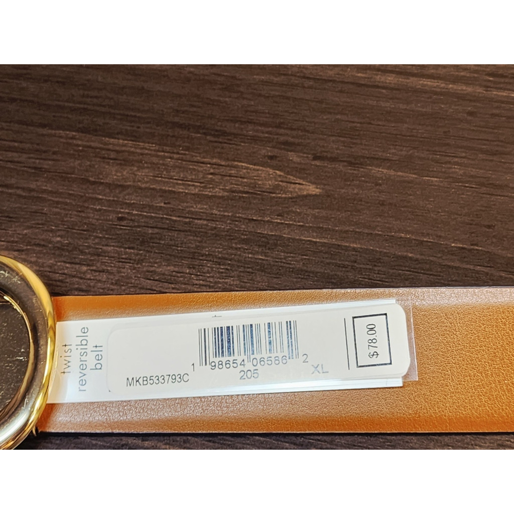 Michael Kors Women's Reversible Leather Logo Belt Sz XL Dark and Cognac Brown - Picture 12 of 16
